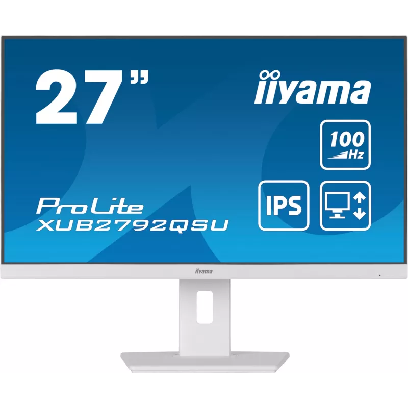 iiyama ProLite XUB2792QSU-W6 computer monitor 68.6 cm (27 inch) 2560 x 1440 pixels Quad HD LED White