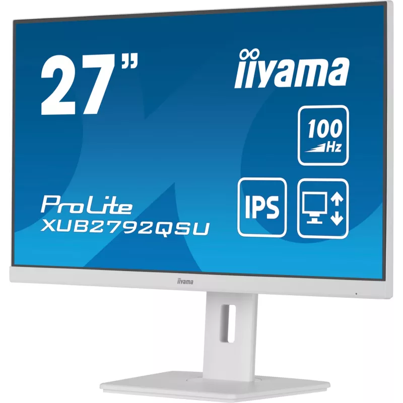 iiyama ProLite XUB2792QSU-W6 computer monitor 68.6 cm (27 inch) 2560 x 1440 pixels Quad HD LED White