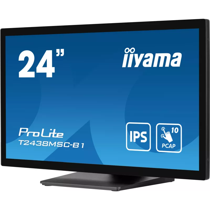 iiyama ProLite T2438MSC-B1 computer monitor 60.5 cm (23.8 inch) 1920 x 1080 pixels Full HD LED Touchscreen Black