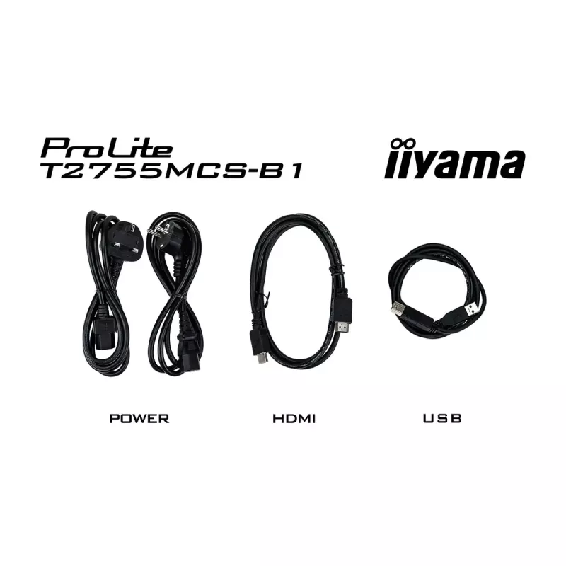 iiyama ProLite T2755MSC-B1 computer monitor 68.6 cm (27 inch) 1920 x 1080 pixels Full HD LED Touchscreen Tabletop Black