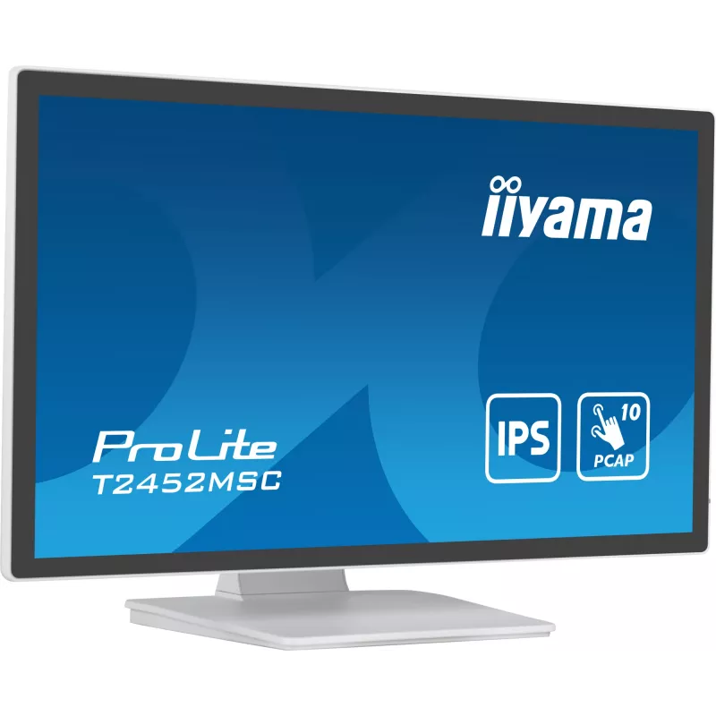 iiyama ProLite T2452MSC-W1 computer monitor 61 cm (24 inch) 1920 x 1080 pixels Full HD LCD Touchscreen Multi-user White