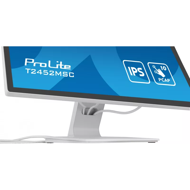 iiyama ProLite T2452MSC-W1 computer monitor 61 cm (24 inch) 1920 x 1080 pixels Full HD LCD Touchscreen Multi-user White