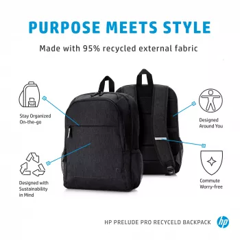HP Prelude Pro 15.6-inch Recycled Backpack, Backpack, 39.6 cm (15.6"), 480 g