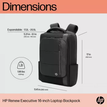 HP Renew Executive 16-inch Laptop Backpack, Backpack, 40.9 cm (16.1 inch), 890 g