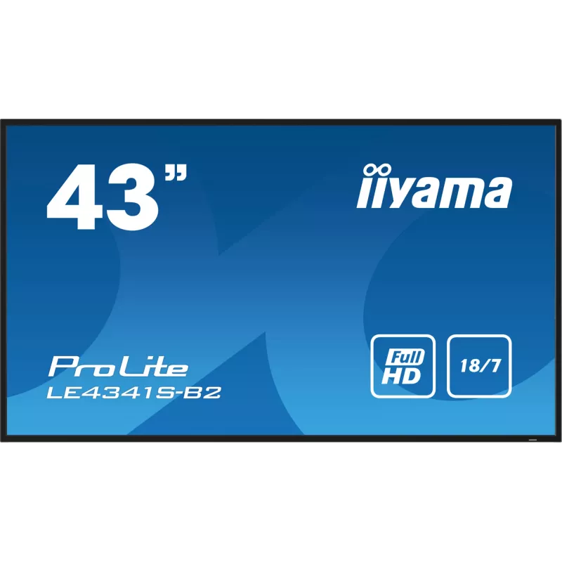 iiyama PROLITE LE4341S-B2 Digital signage flat panel 108 cm (42.5 inch) LCD 350 cd/m² Full HD Black 18/7