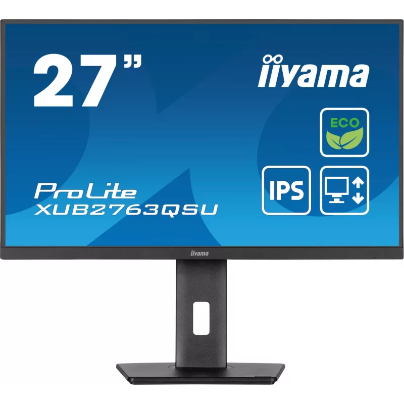 iiyama ProLite XUB2763QSU-B1 computer monitor 68.6 cm (27 inch) 2560 x 1440 pixels Quad HD LED Black