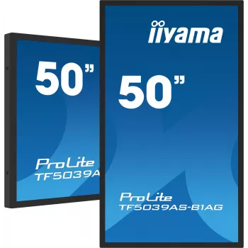 iiyama TF5039AS-B1AG computer monitor 125.7 cm (49.5 inch) 3840 x 2160 pixels 4K Ultra HD LED Touchscreen Black