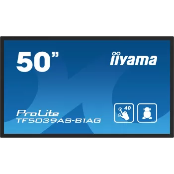iiyama TF5039AS-B1AG computer monitor 125.7 cm (49.5 inch) 3840 x 2160 pixels 4K Ultra HD LED Touchscreen Black