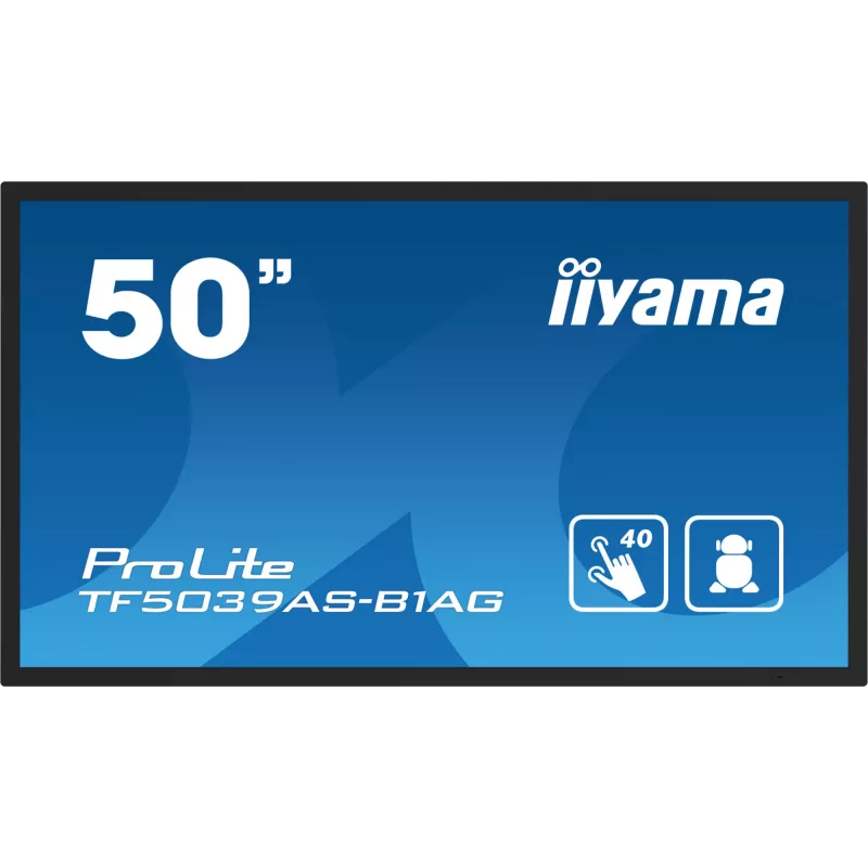 iiyama TF5039AS-B1AG computer monitor 125.7 cm (49.5 inch) 3840 x 2160 pixels 4K Ultra HD LED Touchscreen Black
