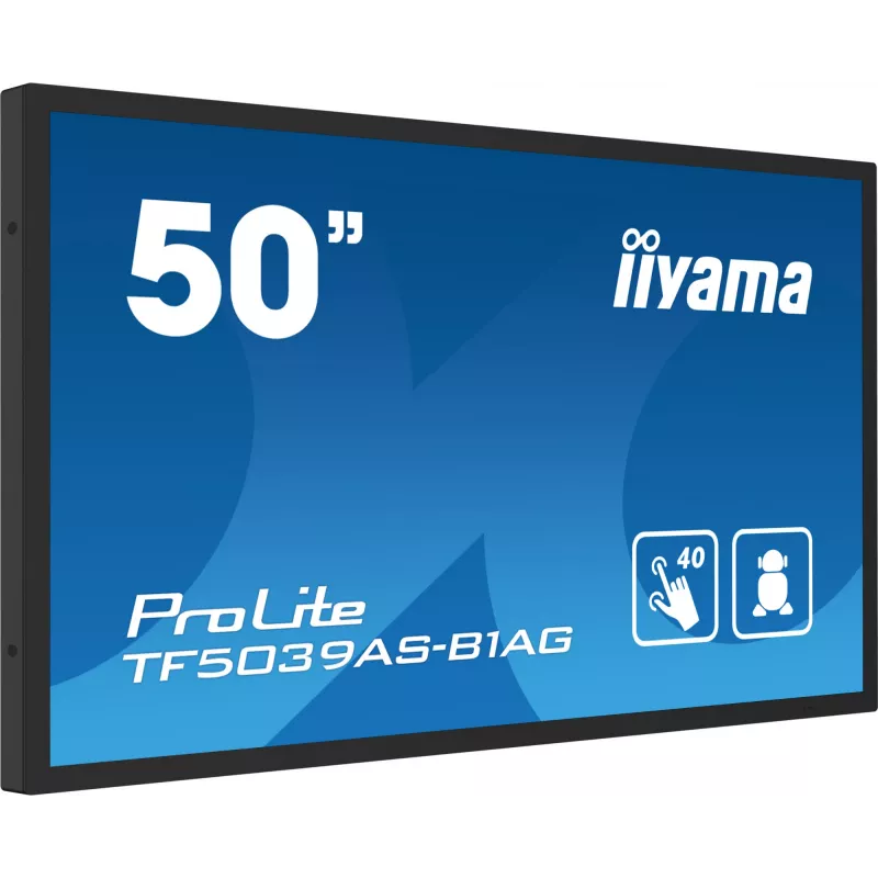 iiyama TF5039AS-B1AG computer monitor 125.7 cm (49.5 inch) 3840 x 2160 pixels 4K Ultra HD LED Touchscreen Black