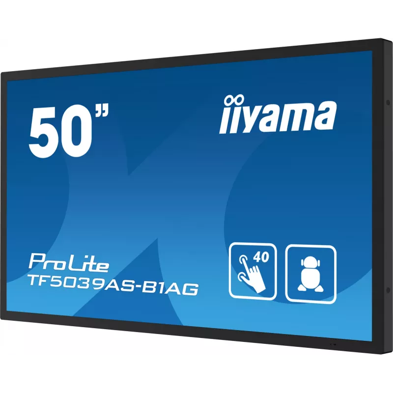 iiyama TF5039AS-B1AG computer monitor 125.7 cm (49.5 inch) 3840 x 2160 pixels 4K Ultra HD LED Touchscreen Black