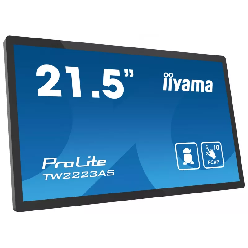 iiyama TW2223AS-B2 Signage Display Interactive flat panel 54.6 cm (21.5 inch) Wi-Fi 345 cd/m² Full HD Black Touchscreen Built-in processor Android 24/7