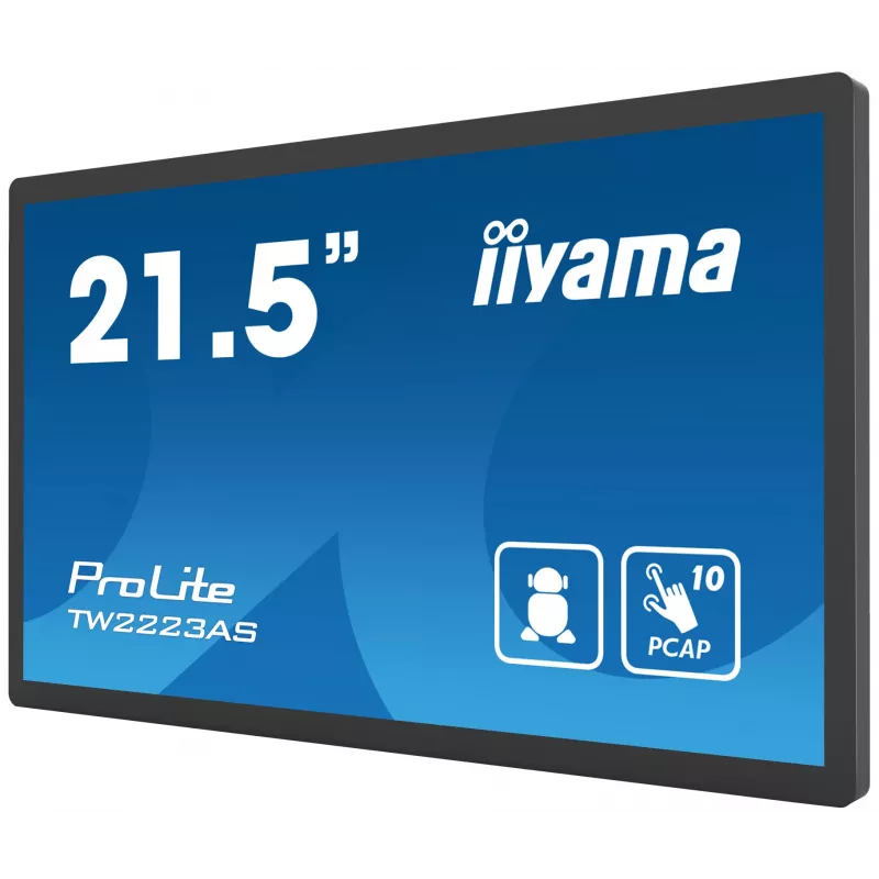 iiyama TW2223AS-B2 Signage Display Interactive flat panel 54.6 cm (21.5 inch) Wi-Fi 345 cd/m² Full HD Black Touchscreen Built-in processor Android 24/7