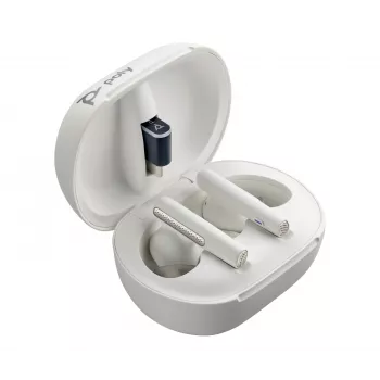 HP Poly Poly Voyager Free 60/60+ Microsoft Teams Certified White Earbuds (2 Pieces)