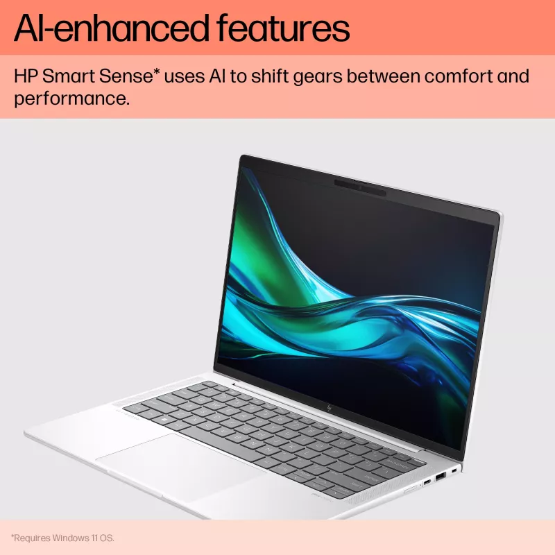 HP EliteBook 1040 G11 Intel Core Ultra 7 155H Laptop 35.6 cm (14 inch) WUXGA 16 GB LPDDR5x-SDRAM 512 GB SSD Wi-Fi 7 (802.11be) Windows 11 Pro AI PC Silver