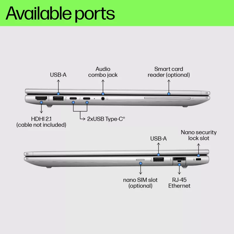 HP EliteBook 660 G11 Intel Core Ultra 5 125U Laptop 40.6 cm (16 inch) WUXGA 16 GB DDR5-SDRAM 512 GB SSD Wi-Fi 6E (802.11ax) Windows 11 Pro AI PC Silver