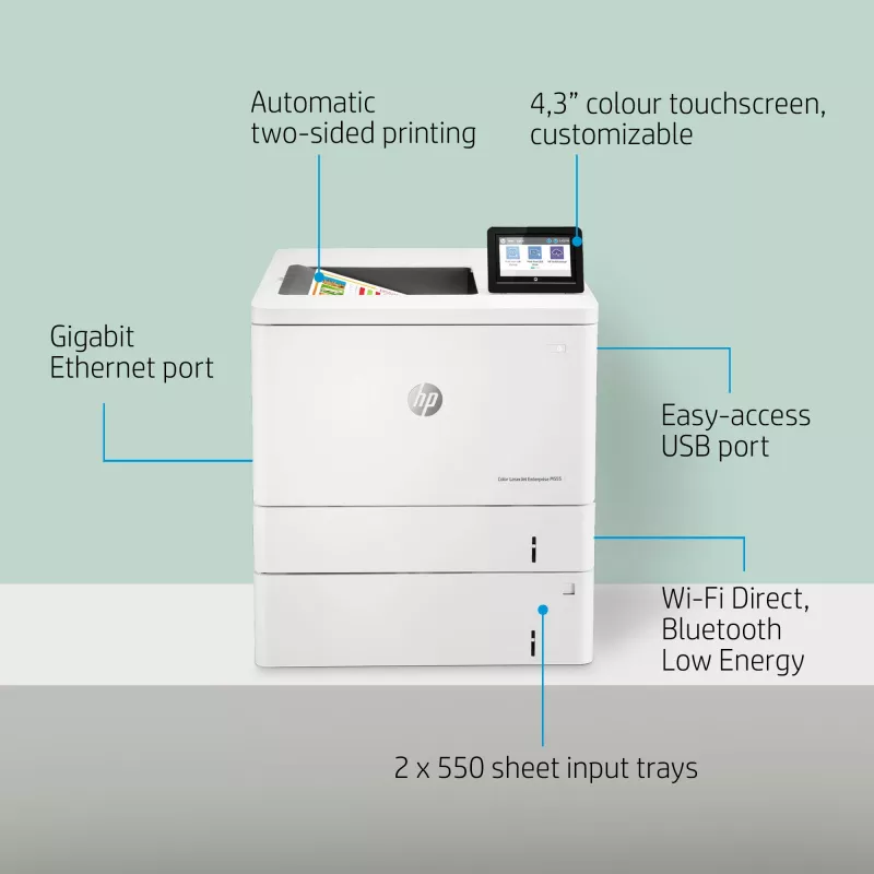 HP Color LaserJet Enterprise M555x, Laser, Colour, 1200 x 1200 DPI, A4, 38 ppm, Duplex printing
