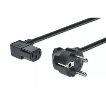 DIGITUS Power Cord, CEE 7/7 (Typ-F) - C13, 90ø angled M/F, 1.8m, H05VV-F3G 0.75qmm black EU guideline