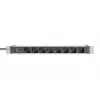 DIGITUS 1U Aluminum PDU, 8x Italian outlets, Pre-fuse 10A Plug, 250VAC