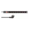 DIGITUS PDU - 1U Aluminum rackmount 7x safety + 1x outlet 16A 4000W 250VAC 50/60Hz overload protection
