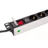 DIGITUS PDU - 1U Aluminum rackmount 7x safety + 1x outlet 16A 4000W 250VAC 50/60Hz overload protection