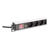 DIGITUS PDU - 1U Aluminum rackmount 7x safety + 1x outlet 16A 4000W 250VAC 50/60Hz overload protection