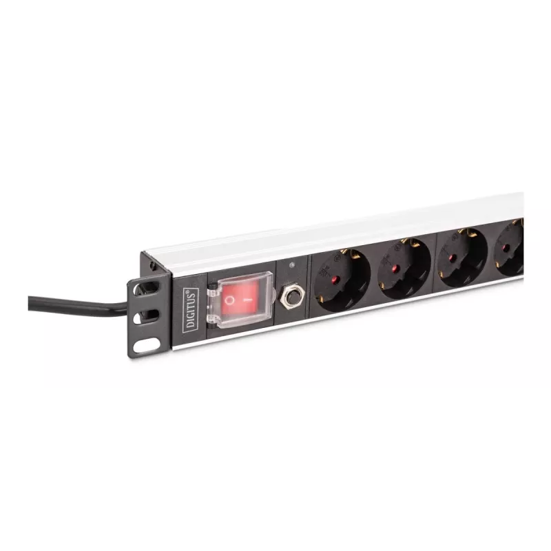 DIGITUS PDU - 1U Aluminum rackmount 7x safety + 1x outlet 16A 4000W 250VAC 50/60Hz overload protection