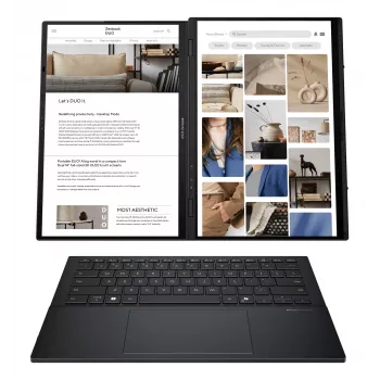 ASUS Zenbook Duo UX8406CA-PZ068X laptop, Intel Core Ultra 9 285H, 14 inch 3K, 32GB, 2TB SSD, Windows 11 Pro, German QWERTZ keyboard