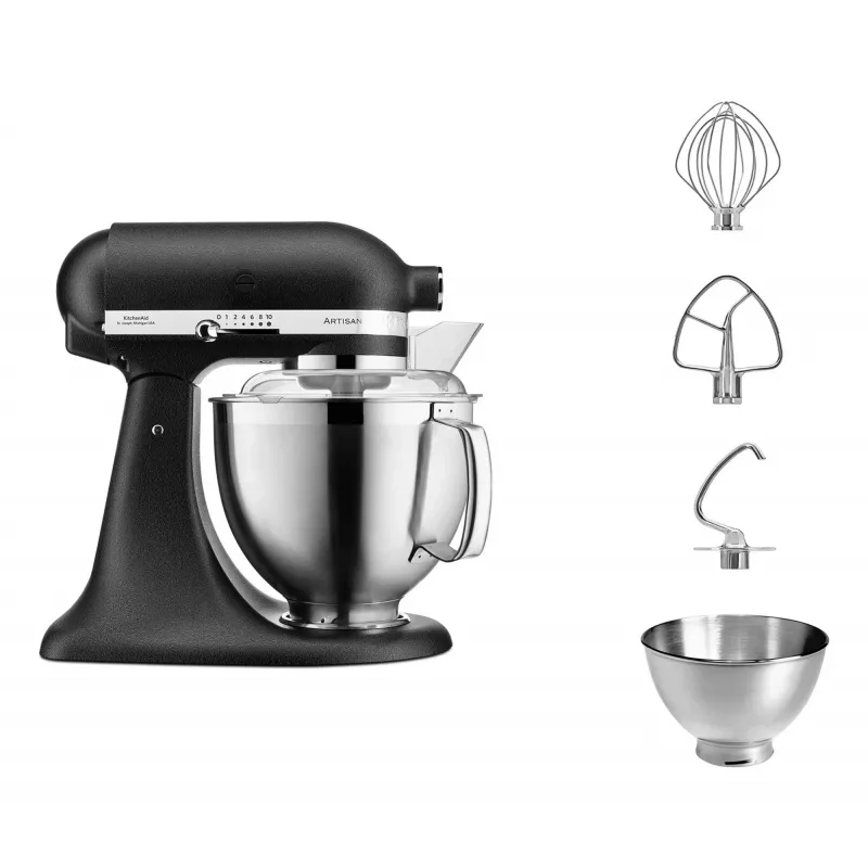 Food processor KITCHENAID ARTISAN 5KSM185PS — 4.8 L stainless steel bowl, 300 W, 10 speeds, black
