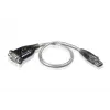 ATEN USB Port - to -Serial Port Converter, Stainless steel, Transparent, Black, 0.35 m, USB Type-A, DB-9, Male, Male