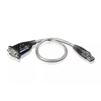 ATEN USB Port - to -Serial Port Converter, Stainless steel, Transparent, Black, 0.35 m, USB Type-A, DB-9, Male, Male