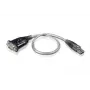 ATEN USB Port - to -Serial Port Converter, Stainless steel, Transparent, Black, 0.35 m, USB Type-A, DB-9, Male, Male