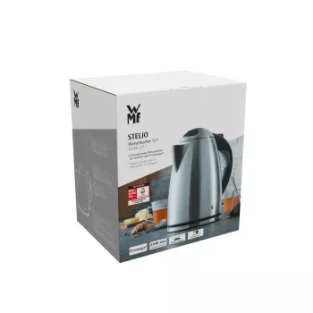 WMF Stelio 0413020012 electric kettle 1.7 L 2400 W Black, Stainless steel