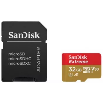 WESTERN DIGITAL SanDisk Micro SDHC Memory Card Extreme, 32GB, 100 MB/s, 2 Pack