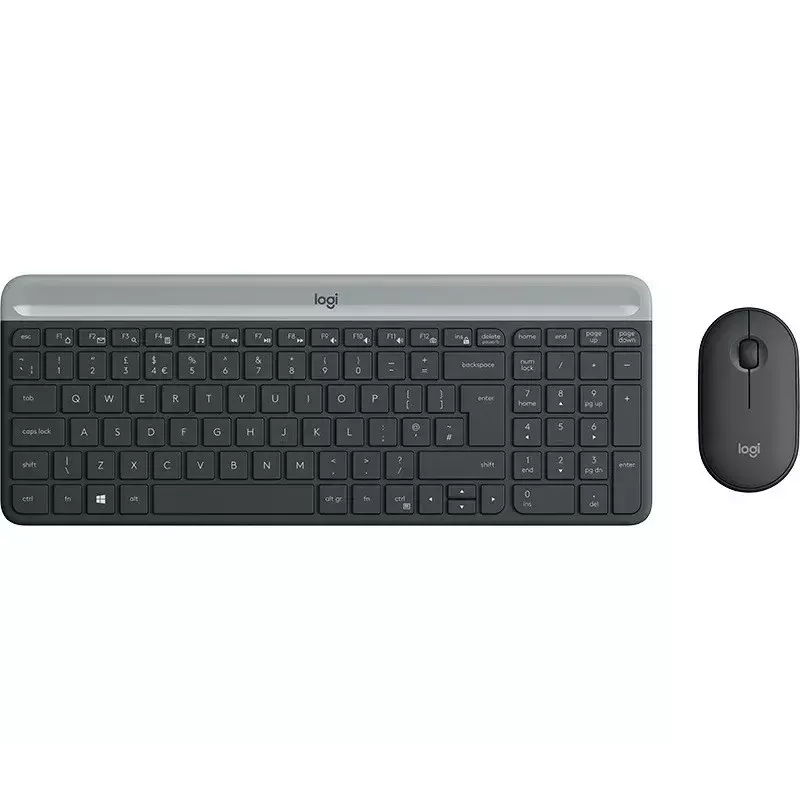 Logitech MK470 Wireless Keyboard+Mouse, Graphite, Mouse included, QWERTY US , USB