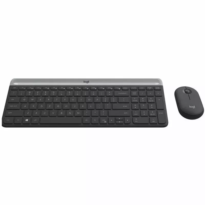 Logitech MK470 Wireless Keyboard+Mouse, Graphite, Mouse included, QWERTY US , USB