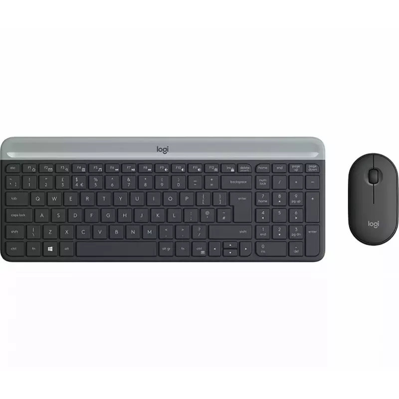Logitech MK470 Wireless Keyboard+Mouse, Graphite, Mouse included, QWERTY US , USB