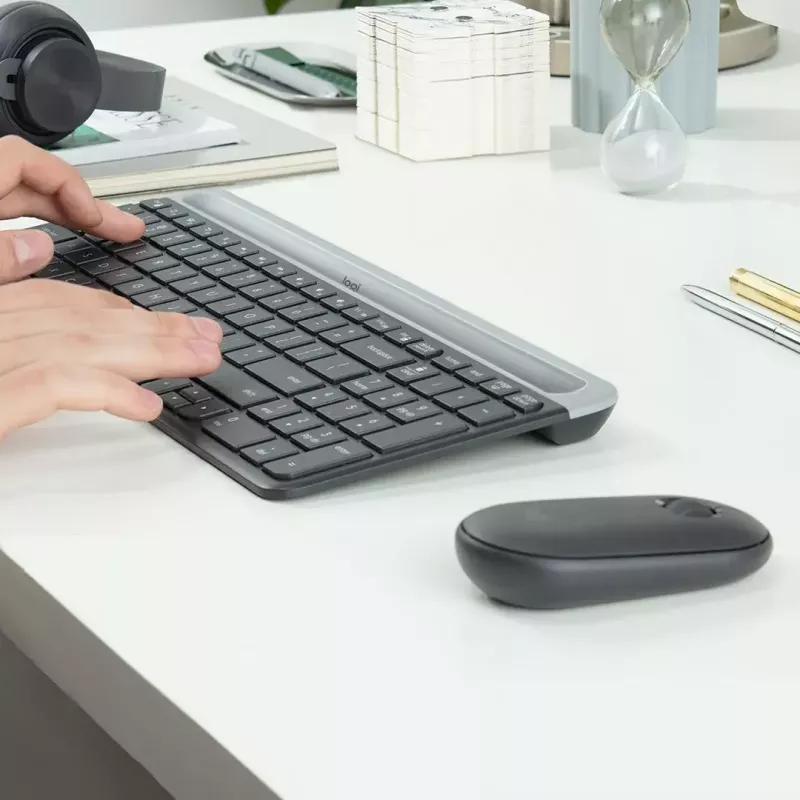 Logitech MK470 Wireless Keyboard+Mouse, Graphite, Mouse included, QWERTY US , USB