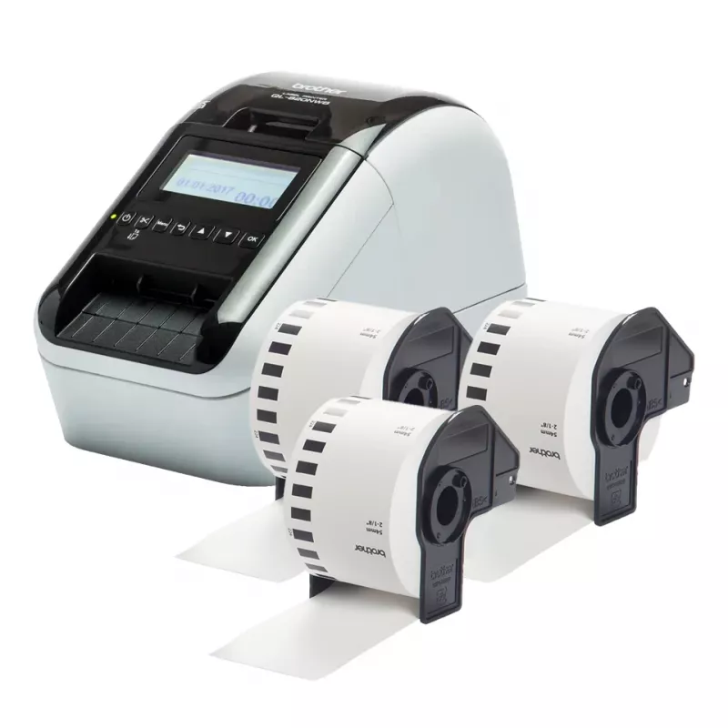 Brother QL-820NWBCVM label printer Direct thermal Colour 300 x 600 DPI 176 mm/sec Wired & Wireless Ethernet LAN DK Wi-Fi Bluetooth