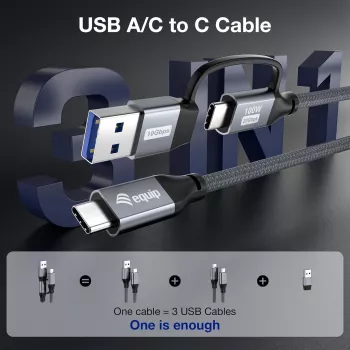 Equip 128431 USB cable USB 3.2 Gen 2x2 1 m USB A/USB C USB C Black