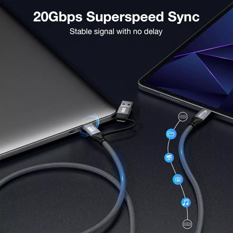 Equip 128431 USB cable USB 3.2 Gen 2x2 1 m USB A/USB C USB C Black