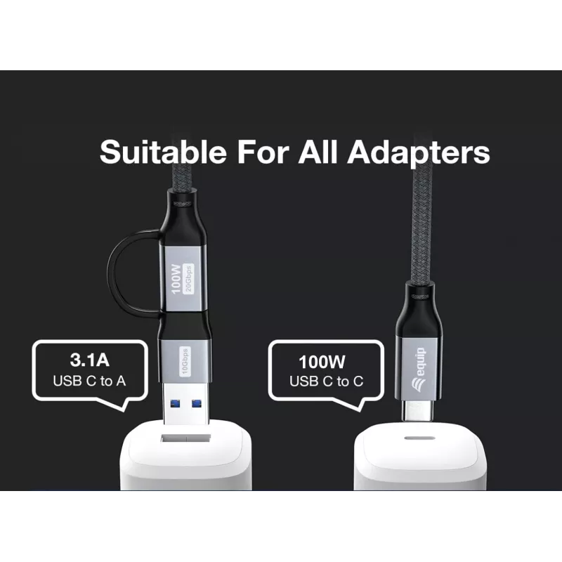 Equip 128431 USB cable USB 3.2 Gen 2x2 1 m USB A/USB C USB C Black