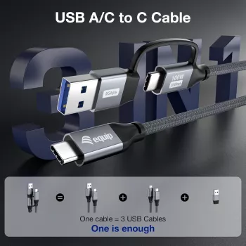 Equip 128432 USB cable USB 3.2 Gen 2x2 2 m USB A/USB C USB C Black