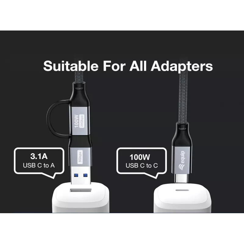 Equip 128433 USB cable USB 3.2 Gen 2x2 3 m USB A/USB C USB C Black