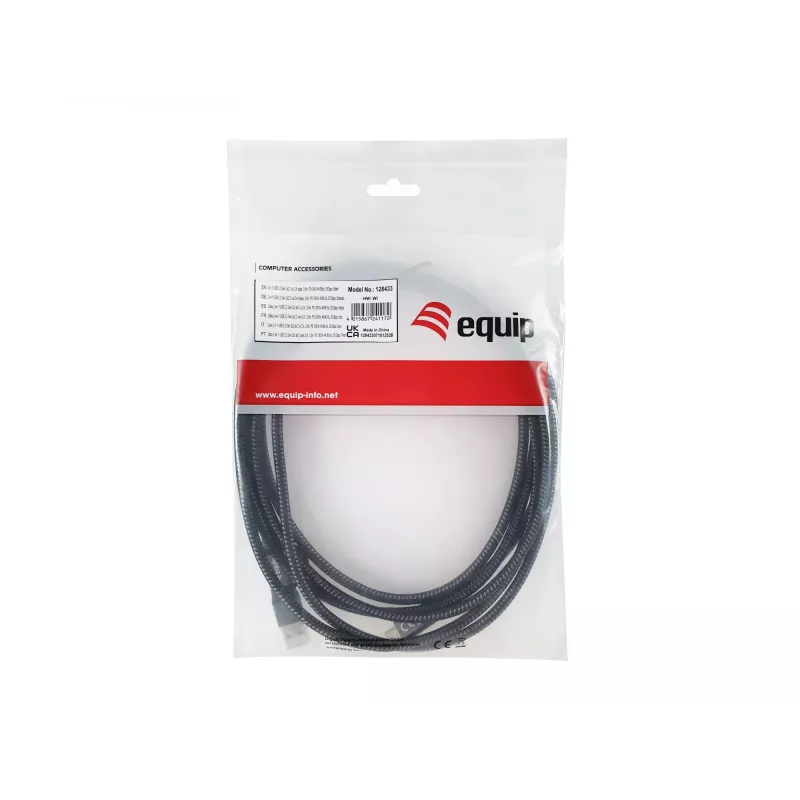 Equip 128433 USB cable USB 3.2 Gen 2x2 3 m USB A/USB C USB C Black