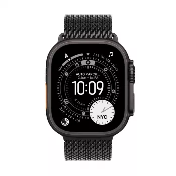 Apple Watch Ultra 3 GPS + Cellular 49mm Black Titanium Case with Black Titanium Milanese Loop Large