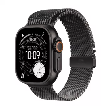 Apple Watch Ultra 3 GPS + Cellular 49mm Black Titanium Case with Black Titanium Milanese Loop Large