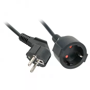 Power Extension Cable Lindy 30245 5m 2 AC Outlets Indoor Black