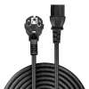 Lindy 3m Schuko 2 Pin Plug to IEC C13 Power Cable, Black, 3 m, CEE7/7, C13 coupler