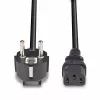 Lindy 3m Schuko 2 Pin Plug to IEC C13 Power Cable, Black, 3 m, CEE7/7, C13 coupler